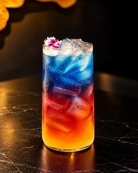 Layered butterfly pea cooler
