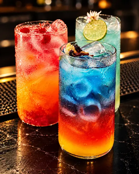 Three layered coolers on the bar