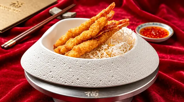 Golden prawn tempura